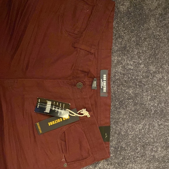 Brand new men’s maroon biker jean with subtle detail and tags - Picture 7 of 7